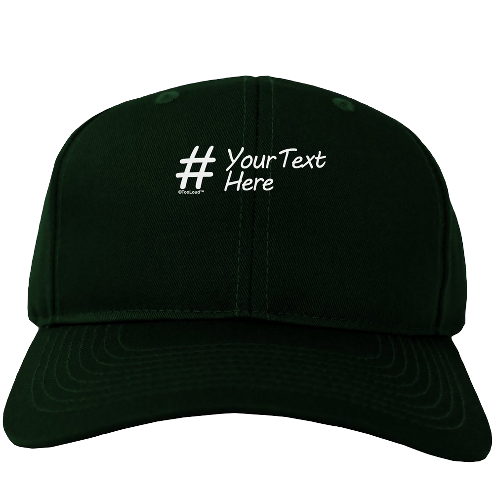 Personalized Hashtag Adult Dark Baseball Cap Hat