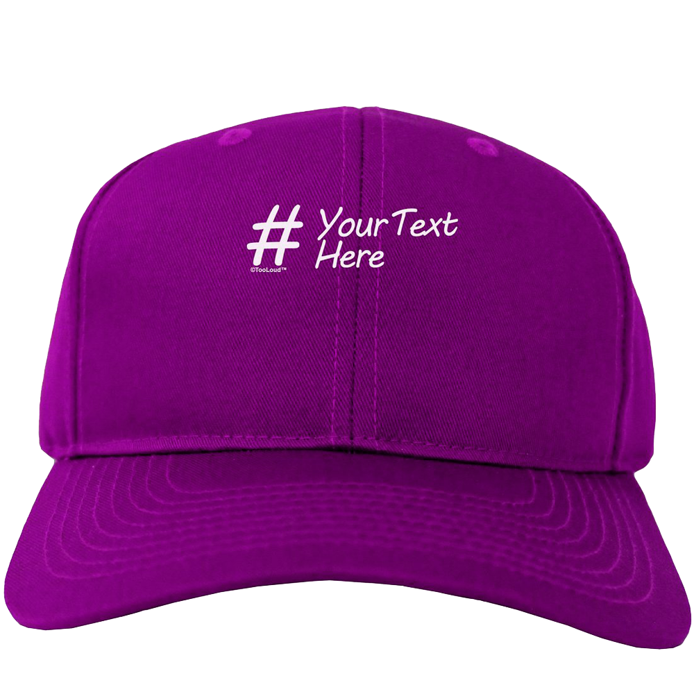 Personalized Hashtag Adult Dark Baseball Cap Hat