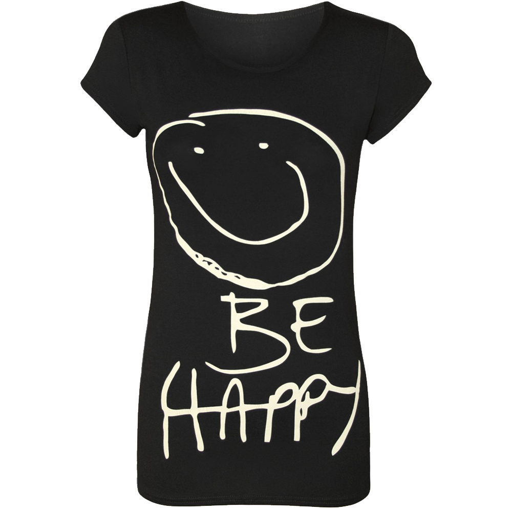Women's Be Happy Smiley Face Top